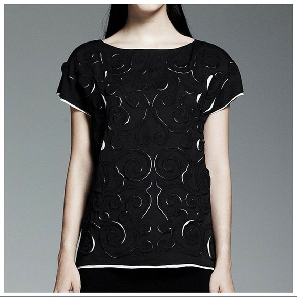 Catherine Malandrino Laser Cutout Top - Picture 1 of 9
